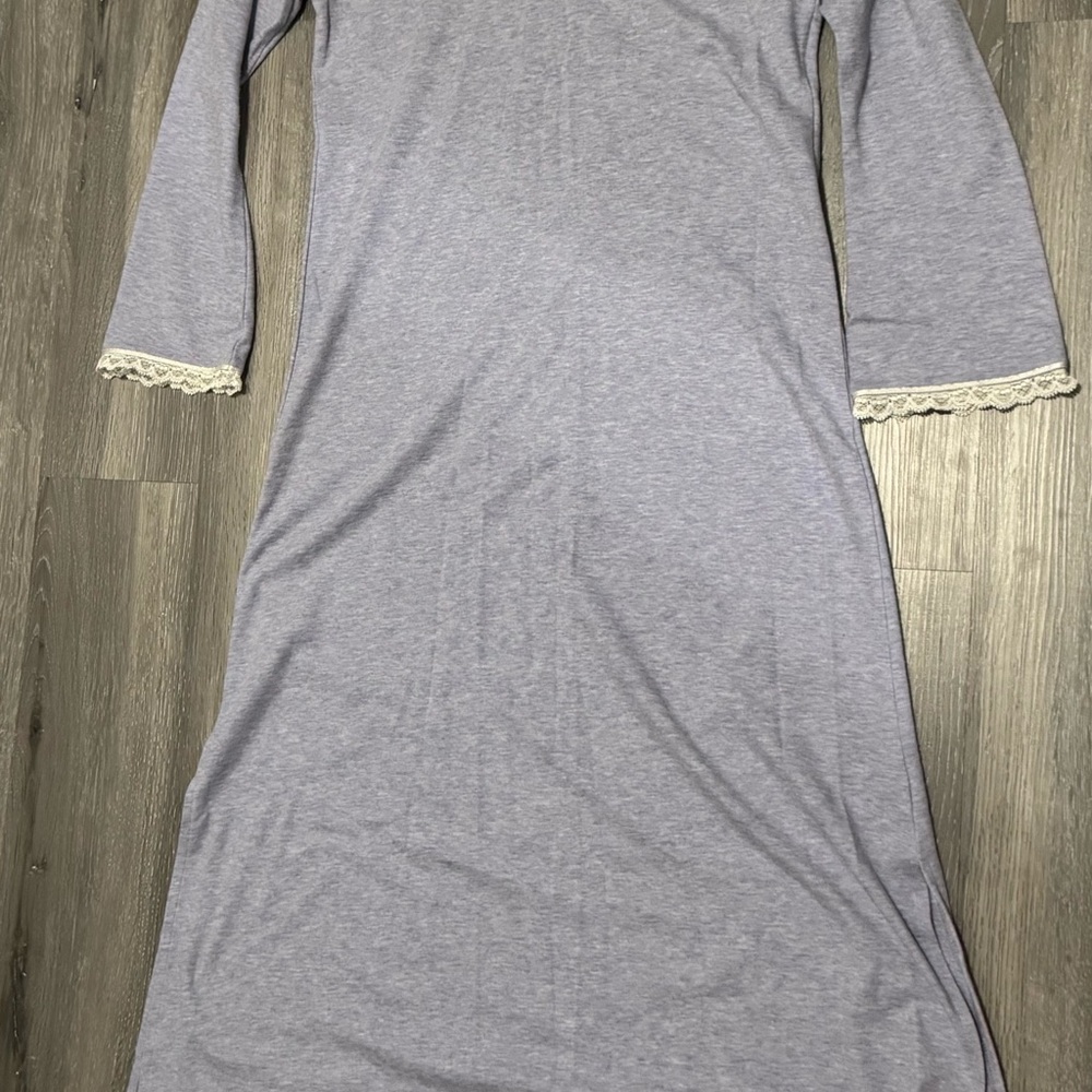 Eileen Fisher Gray Long Sleeve Nightgown